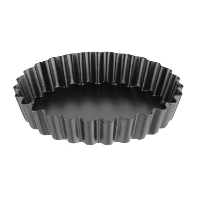 Vogue Non Stick Mini Fluted - 100mm Loose Base (Pack 3)