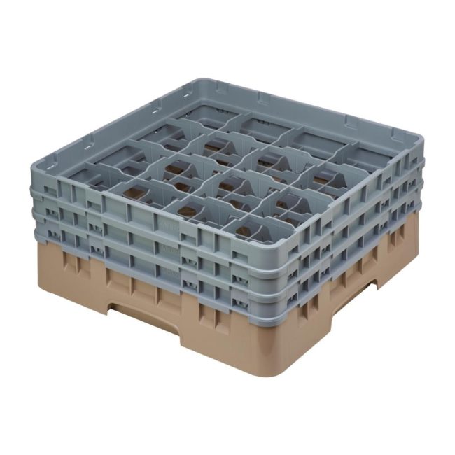 Cambro Camrack Beige 16 Compartments Max Glass Height 174