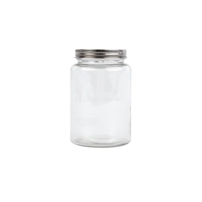 Vogue Glass Jar with St/St Lid - 86(dia)x130(h)mm 550ml 19oz (Box 6)
