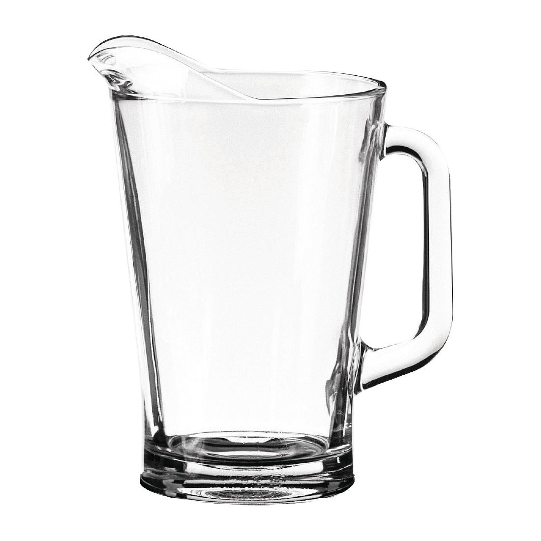 Olympia Ribbed Glass Jugs 1Ltr, GF922