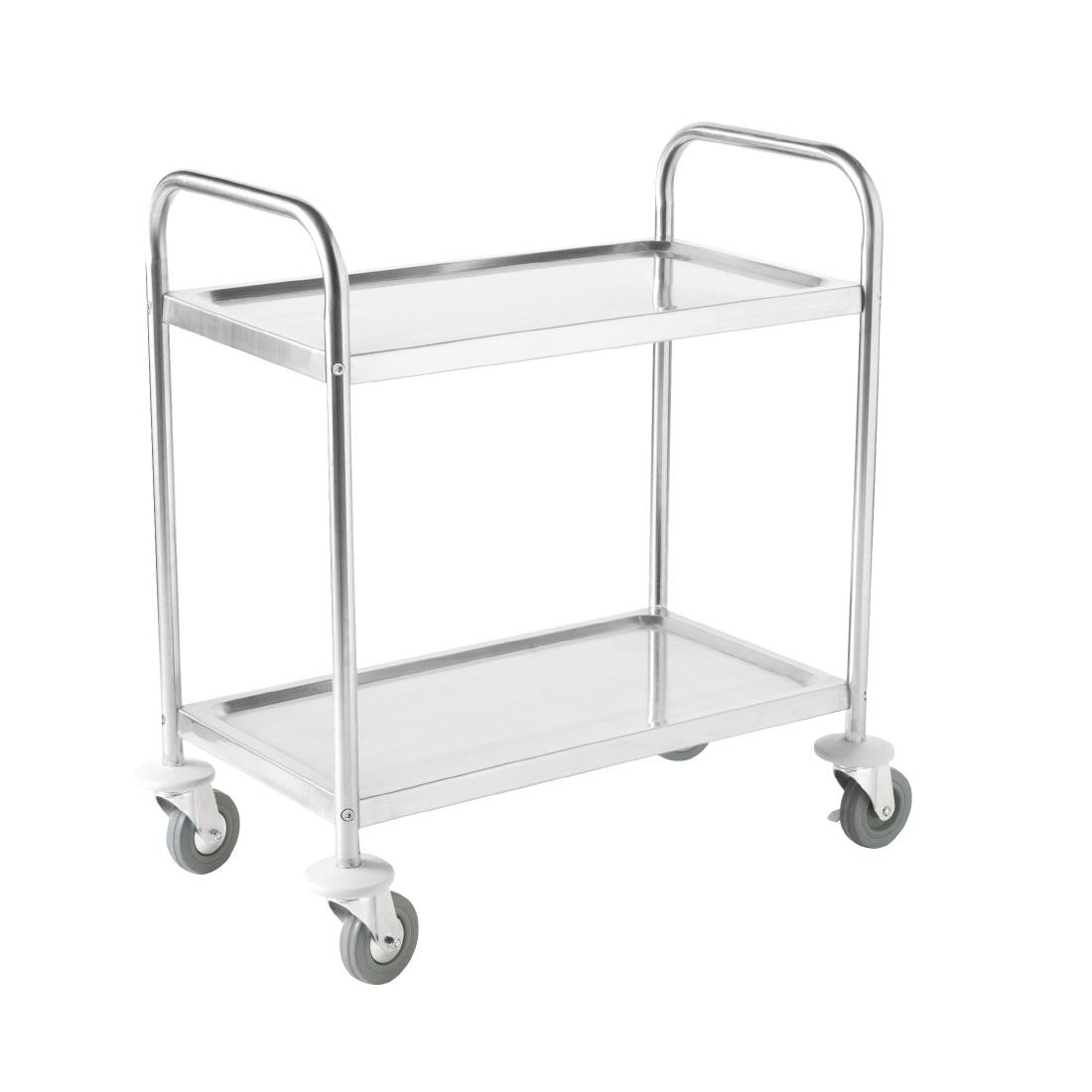 Vogue 2 Tier Flat Pack Trolley St/St - 930Hx860Wx535Dmm